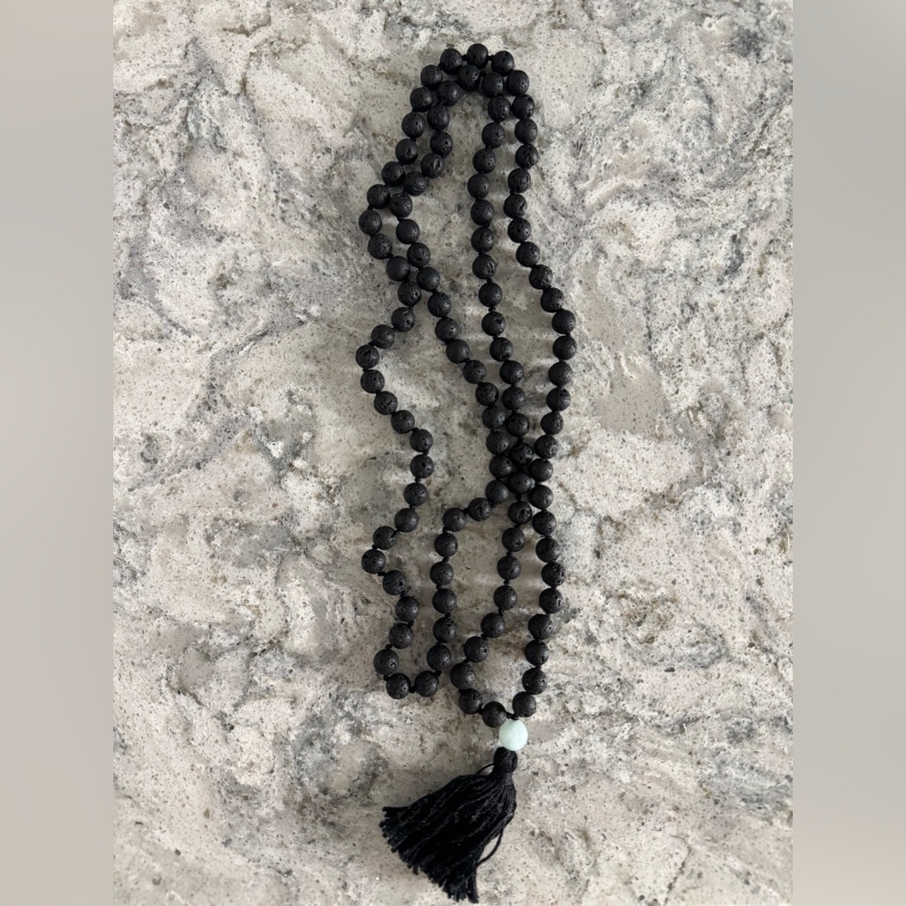 Handmade Authentic Mala. 108 Beads. Lava stone and Amazonite.